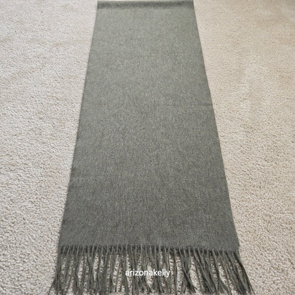 NWOT Cashmere Scarf Olive Green - Picture 3 of 14